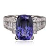 Image 1 : 18KT White Gold 4.26ct Tanzanite and Diamond Ring