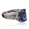 Image 2 : 18KT White Gold 4.26ct Tanzanite and Diamond Ring