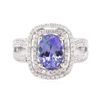 Image 1 : 14KT White Gold 2.37ct Tanzanite and Diamond Ring