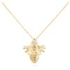 Image 2 : 14KT Yellow Gold Diamond Bee Pendant With Chain