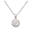 Image 2 : 14KT White Gold 0.92ctw Diamond Pendant With Chain