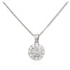 Image 2 : 14KT White Gold 0.93ctw Diamond Pendant With Chain