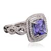 Image 2 : 18KT White Gold 3.33ct Tanzanite and Diamond Ring
