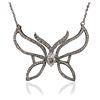 Image 2 : 14KT White Gold 1.59ctw Diamond Butterfly Necklace