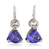 Image 1 : 14KT White Gold 6.16ctw Tanzanite and Diamond Earrings