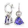 Image 2 : 14KT White Gold 6.16ctw Tanzanite and Diamond Earrings