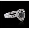 Image 2 : 14KT White Gold 1.75ctw Black Diamond Ring