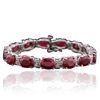 Image 1 : 14KT White Gold 27.00ctw Ruby and Diamond Bracelet