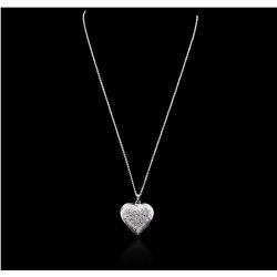 14KT White Gold 1.29ctw Diamond Heart Pendant With Chain