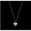 Image 1 : 14KT White Gold 1.29ctw Diamond Heart Pendant With Chain