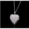 Image 3 : 14KT White Gold 1.29ctw Diamond Heart Pendant With Chain