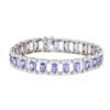 Image 1 : 14KT White Gold 11.25ctw Tanzanite and Diamond Bracelet