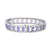 Image 2 : 14KT White Gold 11.25ctw Tanzanite and Diamond Bracelet