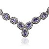 Image 2 : 14KT White Gold 26.27ctw Tanzanite and Diamond Necklace