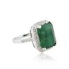 Image 2 : 14KT White Gold 9.90ct Emerald and Diamond Ring