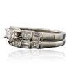 Image 2 : Platinum 1.31ctw Diamond Ring Wedding Set