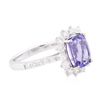 Image 2 : 14KT White Gold 1.80ct Tanzanite and Diamond Ring