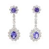 Image 1 : 14KT White Gold 3.22ctw Tanzanite and Diamond Earrings