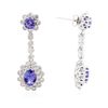 Image 2 : 14KT White Gold 3.22ctw Tanzanite and Diamond Earrings