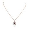 Image 2 : 14KT Rose Gold 1.12ct Ruby and Diamond Pendant with Chain