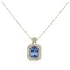 Image 2 : 14KT White Gold 4.02ct Tanzanite and Diamond Pendant with Chain