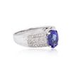 Image 2 : 14KT White Gold 2.19ct Tanzanite and Diamond Ring