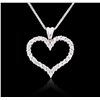 Image 2 : 14KT White Gold 1.17ctw Diamond Heart Pendant With Chain