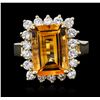 Image 1 : 14KT Yellow Gold 4.74ct Citrine and Diamond Ring