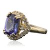 Image 2 : 14KT Yellow Gold 5.78ct Tanzanite and Diamond Ring