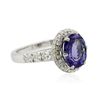 Image 2 : 18KT White Gold 2.36ct Tanzanite and Diamond Ring