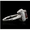 Image 3 : 14KT White Gold 2.95ct Garnet and Diamond Ring