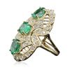 Image 2 : 14KT Yellow Gold 3.69ctw Emerald and Diamond Ring