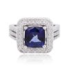 Image 1 : 14KT White Gold 2.90ct Sapphire and Diamond Ring