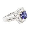 Image 2 : 14KT White Gold 2.81ct Sapphire and Diamond Ring