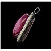 Image 2 : 14KT White Gold 58.00ct Ruby, Sapphire and Diamond Pendant