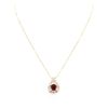 Image 1 : 14KT Yellow Gold 3.34ct Ruby and Diamond Pendant with Chain