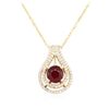 Image 2 : 14KT Yellow Gold 3.34ct Ruby and Diamond Pendant with Chain