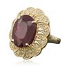 Image 2 : 14KT Yellow Gold 12.63ct Ruby and Diamond Ring