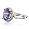 Image 2 : 14KT White Gold 3.86ct Tanzanite and Diamond Ring