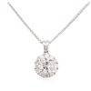 Image 2 : 14KT White Gold 1.01ctw Diamond Pendant With Chain