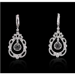 14KT White Gold 4.80ctw Black Diamond Earrings