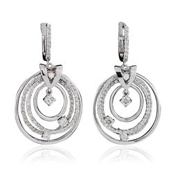 14KT White Gold 1.74ctw Diamond Earrings