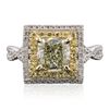 Image 1 : 14KT White Gold 2.02ctw Diamond and Yellow Sapphire Ring