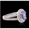 Image 2 : 18KT White Gold 2.02ct Tanzanite and Diamond Ring
