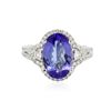 Image 1 : 18KT White Gold 3.59ct Tanzanite and Diamond Ring