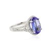 Image 2 : 18KT White Gold 3.59ct Tanzanite and Diamond Ring