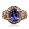 Image 1 : 14KT Rose Gold 3.80ct Tanzanite and Diamond Ring