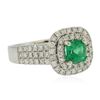 Image 2 : 14KT White Gold 0.99ct Emerald and Diamond Ring