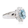 Image 2 : 14KT White Gold 3.19ct Topaz and Diamond Ring