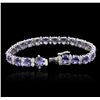 Image 3 : 14KT White Gold 19.14ctw Tanzanite and Diamond Bracelet